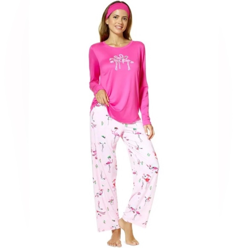 HUE Two Piece Flamingo Pajama Set Size 1X